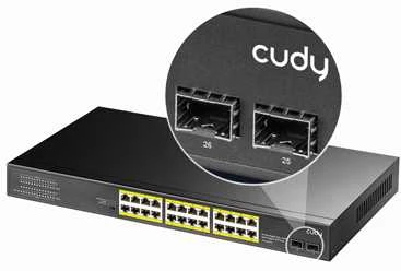 Šakotuvas Komutatorius - Cudy GS1028PS2 24-uostis Gigabit PoE Juodas