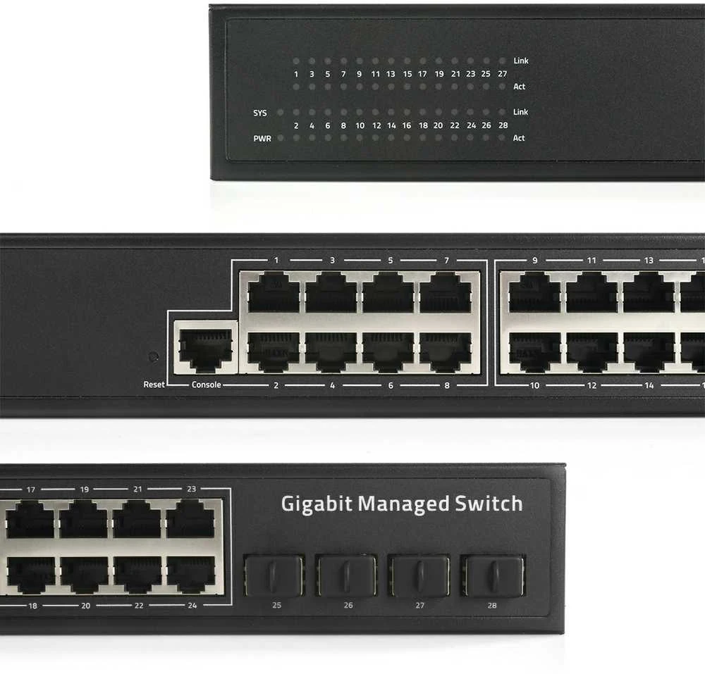 Šakotuvas Komutatorius - Cudy GS2024S2 Valdomas L2/L3 24 Prievadų Gigabit Juodas