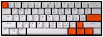 „Delux KM36 RGB“ mechaninė klaviatūra, baltai oranžinė.