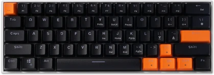 „Delux KM36 RGB“ mechaninė klaviatūra, juodos ir oranžinės spalvos.