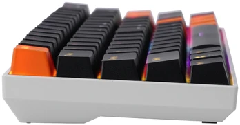 „Delux KM36 RGB“ mechaninė klaviatūra, juodos ir oranžinės spalvos.