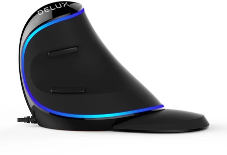„Delux M618 PLUS“ su laidu optinė pelė su LED lempute, mėlyna