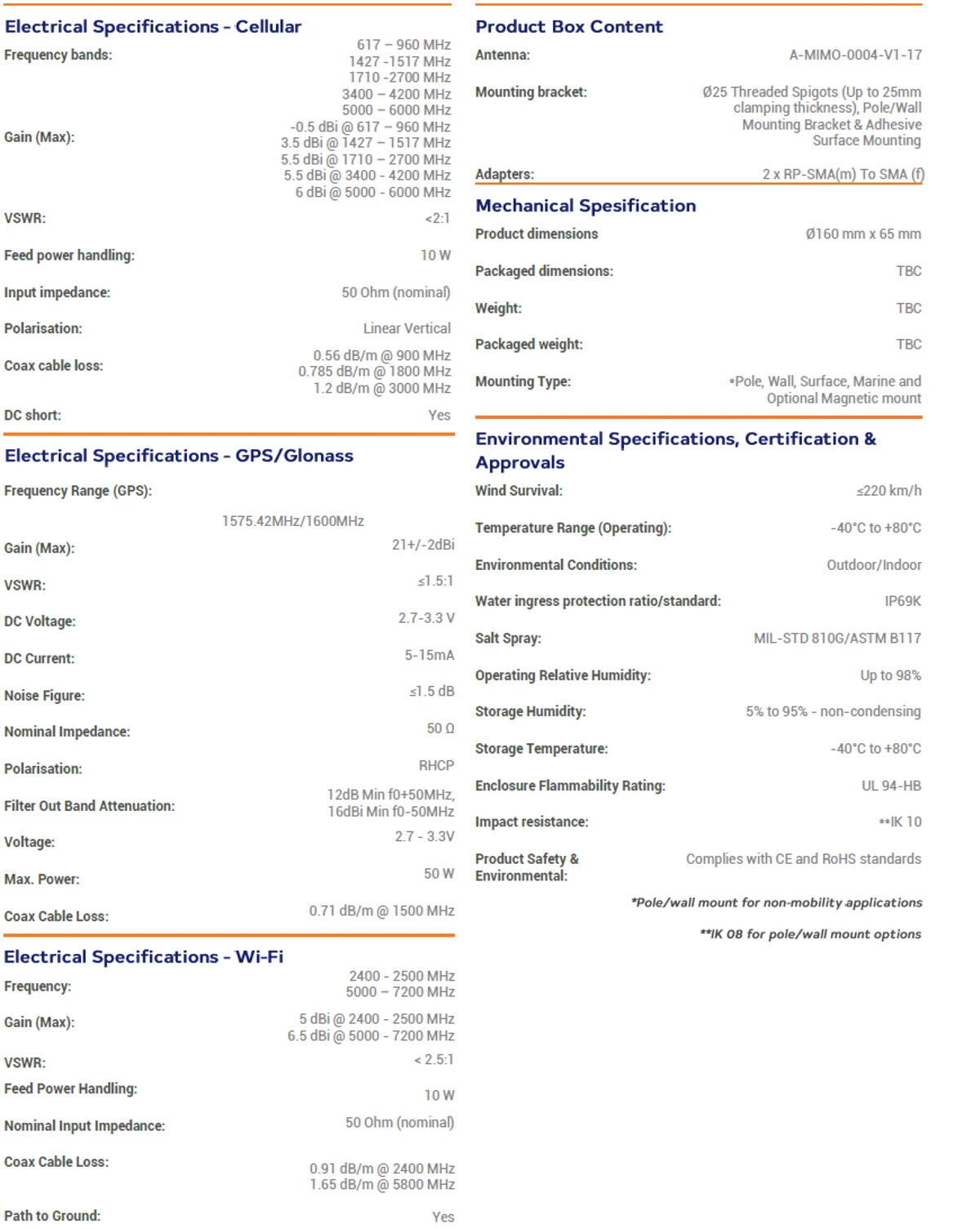 Poynting MIMO-4-17 LTE GPS automobilio antena 7in1 aprašymas - Prekės nuotrauka