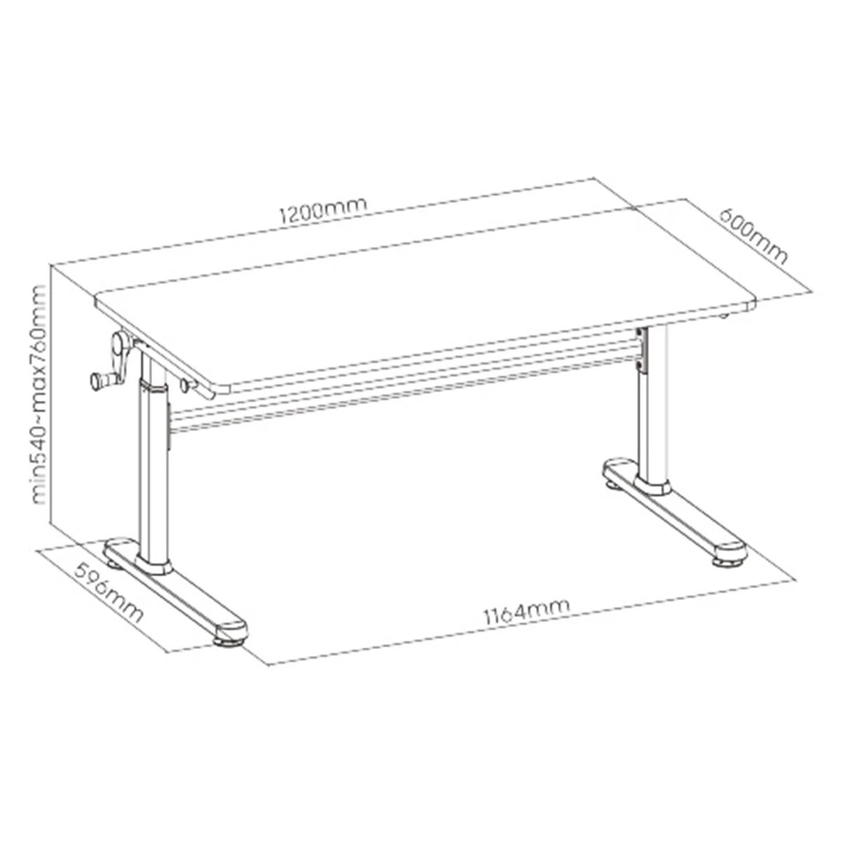 Reguliuojamas stalas Spacetronik XD SPE-X103WL 12 120 aprašymas - Prekės nuotrauka