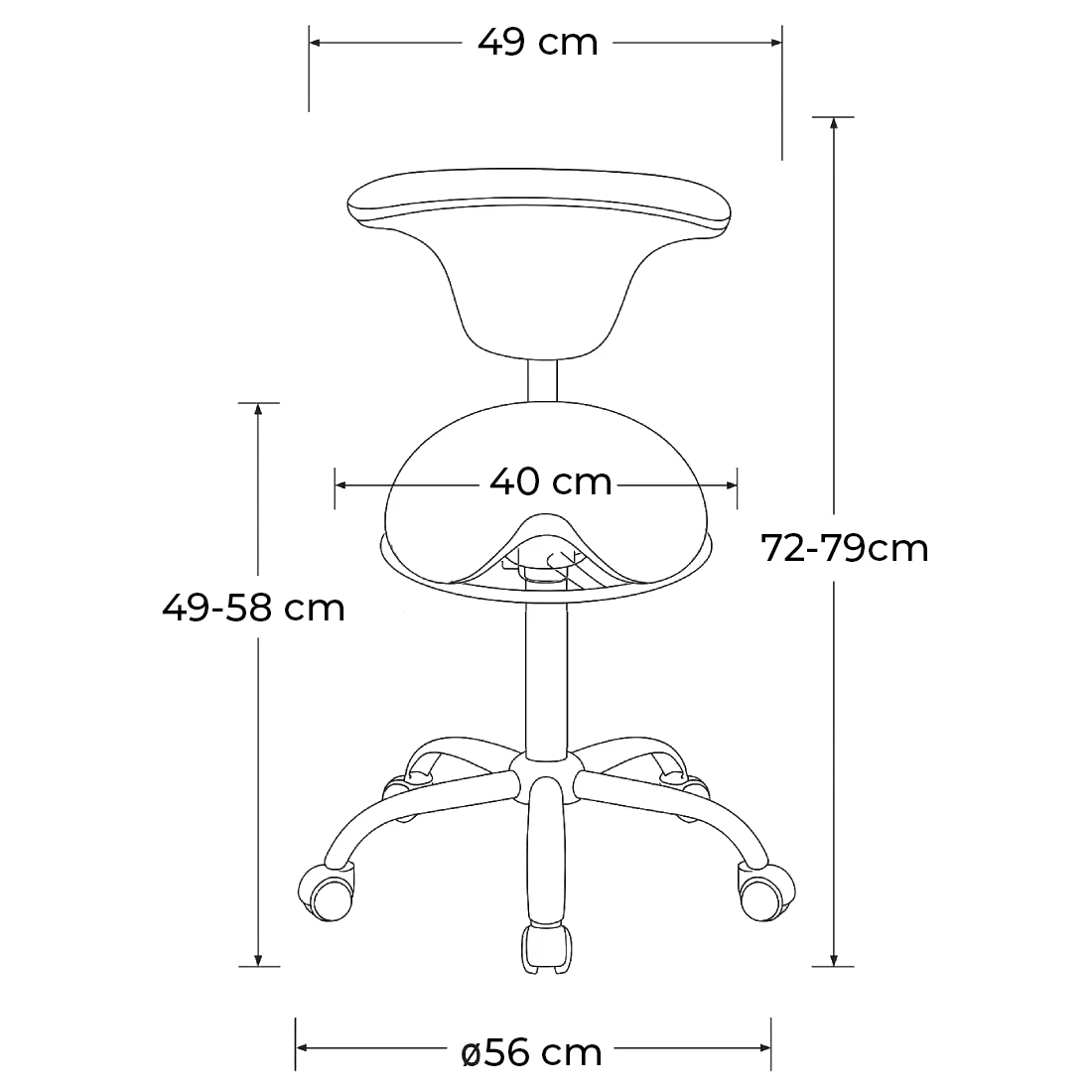 Spacetronik Ergonomiška reguliuojamo aukščio taburetė SELLA 2, juoda aprašymas - Prekės nuotrauka