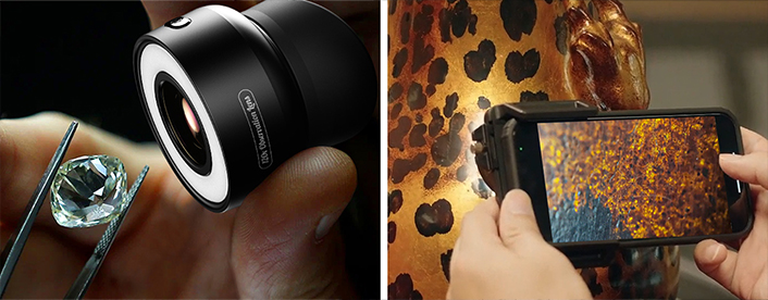120x didinantis LED „Apexel“ makro objektyvas papuošalams