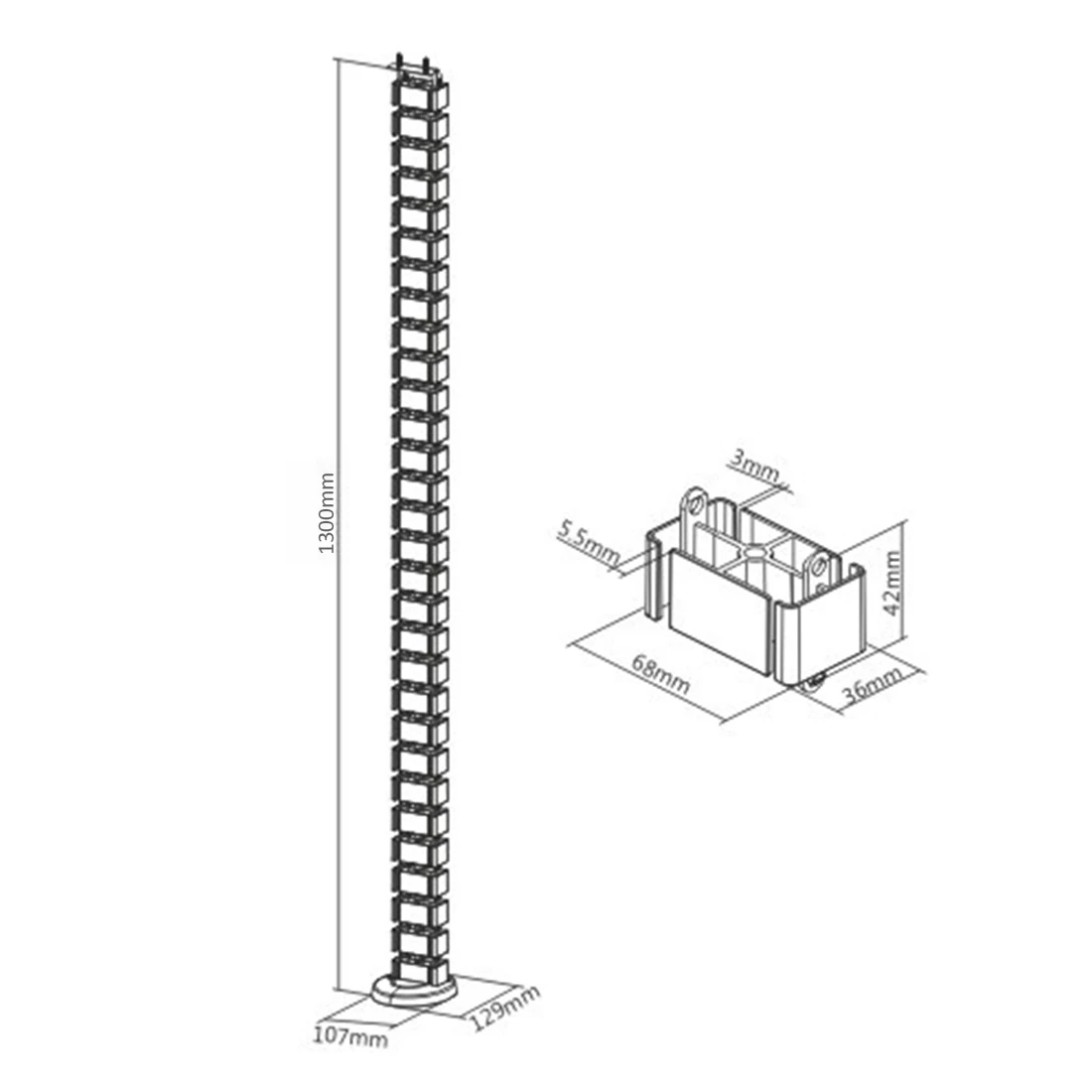 Spacetronik Magnetinis kabelio kreiptuvas SPK-182W 130cm aprašymas - Prekės nuotrauka