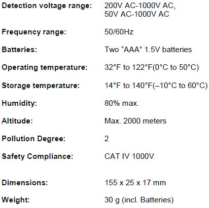 PeakTech 1031 bekontaktis įtampos testeris 50-1000V aprašymas - Prekės nuotrauka PeakTech 1031 bekontaktis įtampos testeris 50-1000V aprašymas - Prekės nuotrauka