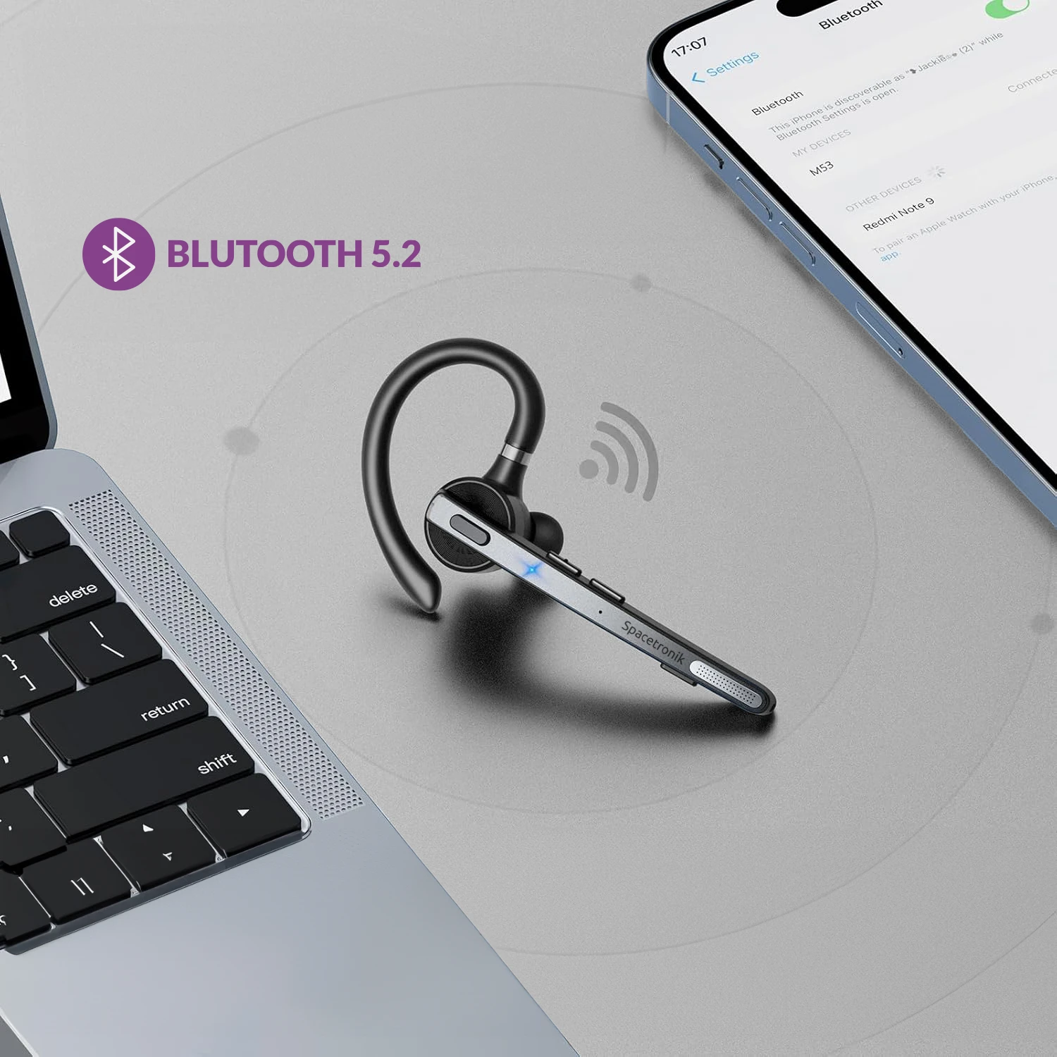 Ausinės Spacetronik Ausinių rinkinys ENC CVC USB-C 500mAh SP-HA01 SP aprašymas - Prekės nuotrauka