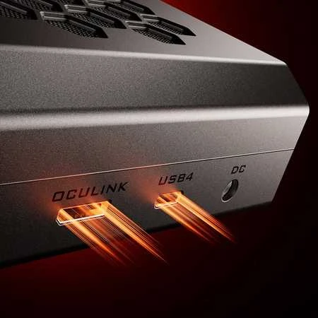 Aoostar eGPU Oculink ir USB4 jungčių panelė