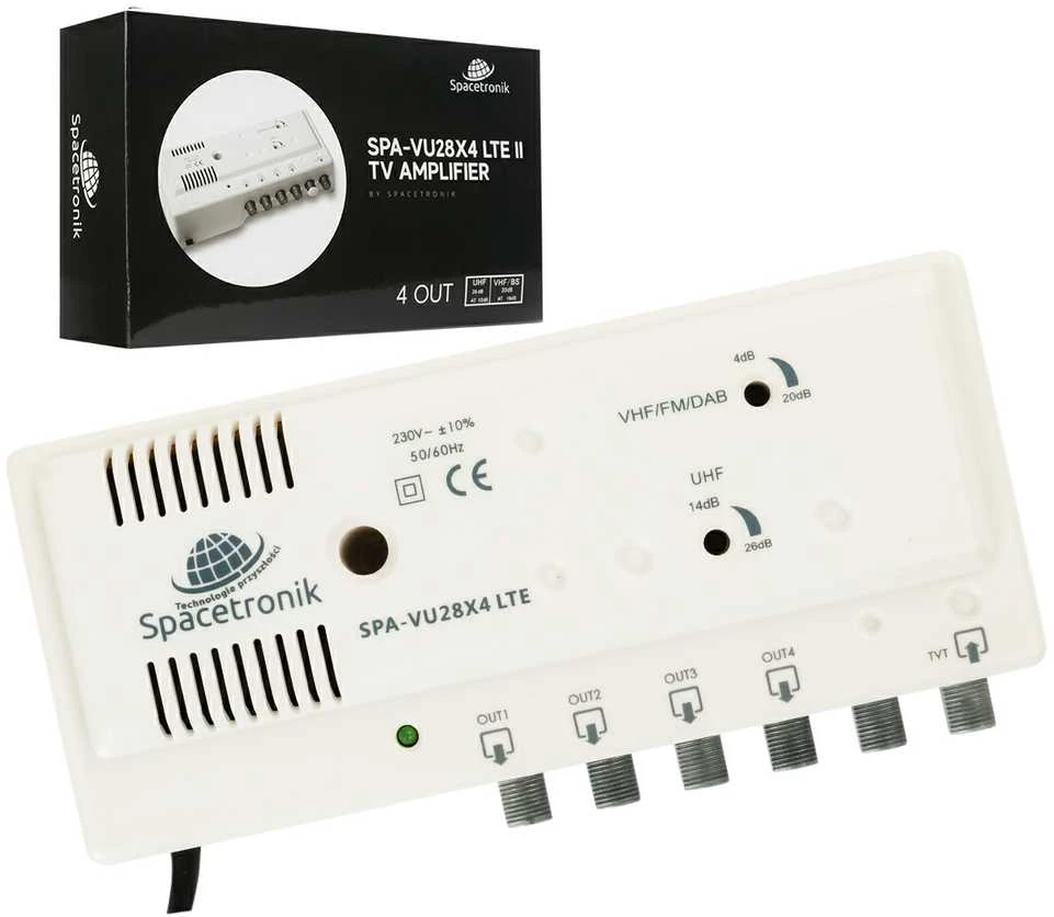 Namų televizoriaus stiprintuvas 4xOUT Spacetronik SPA-VU28X4