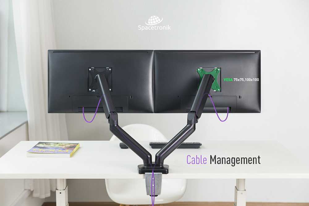 Spacetronik Dviejų monitorių laikiklis Spacetron SPAG120 9