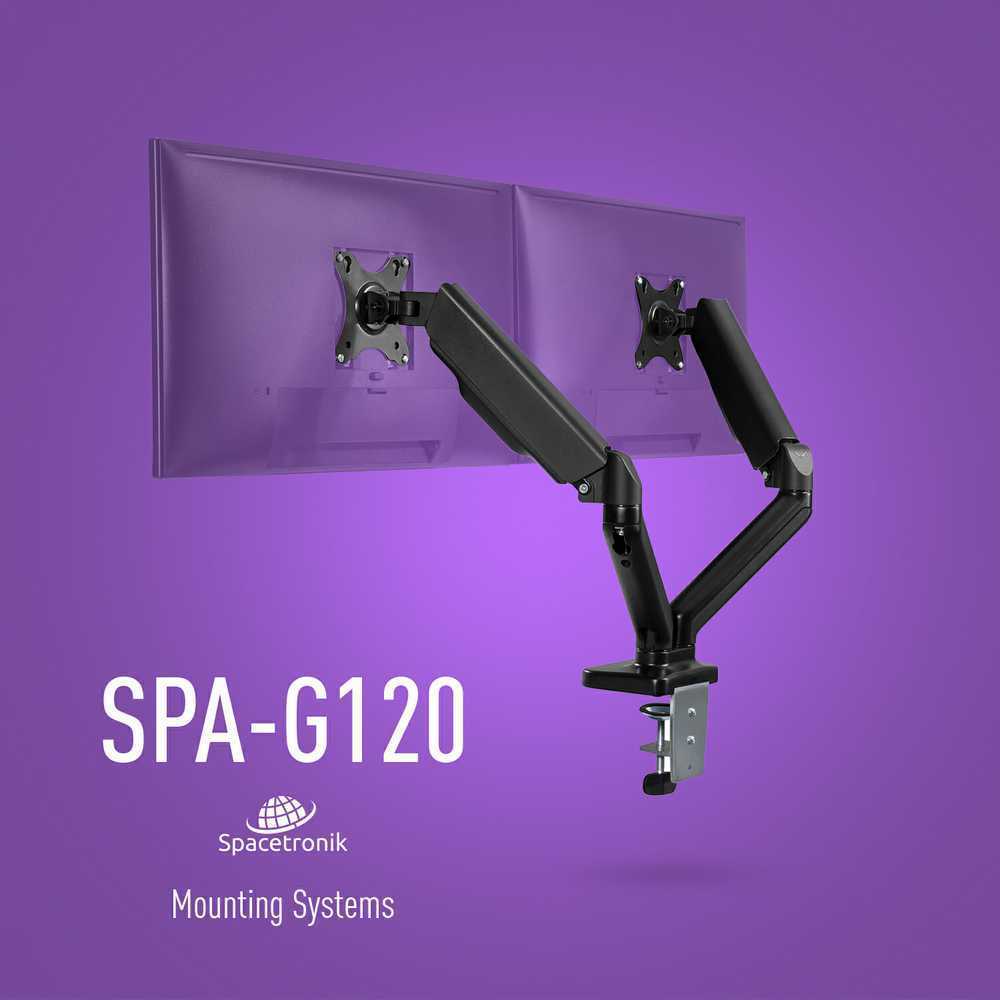 Spacetronik Dviejų monitorių laikiklis Spacetron SPAG120 9