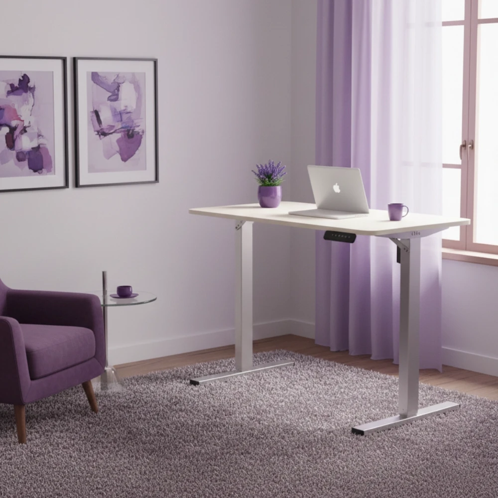 Elektrinis reguliuojamo aukščio stalas „Spacetronik Moris 125II“, 100x60 cm, baltas