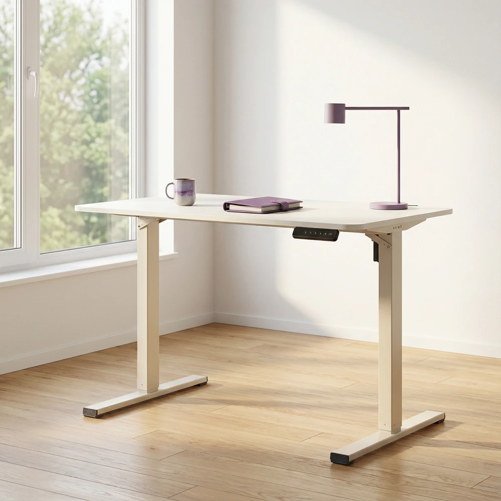 Elektrinis reguliuojamo aukščio stalas „Spacetronik Moris 125II“, 100x60 cm, baltas