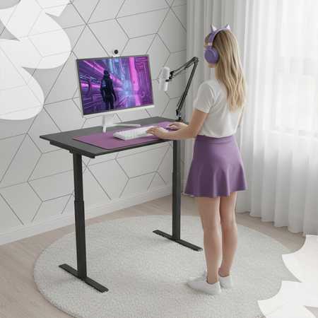 Elektrinis rašomasis stalas Spacetronik Moris Flex, 100 × 60 cm, juodas