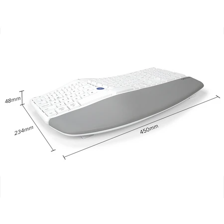 Belaidė ergonominė klaviatūra Delux GM901D BT+2.4G - balta