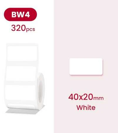 Niimbot etiketės R 40x20mm 320vnt baltos, skirtos B21, B21S, B3, B1S