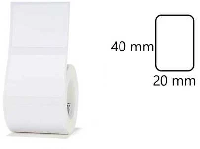 Niimbot etiketės R 40x20mm 320vnt baltos, skirtos B21, B21S, B3, B1S