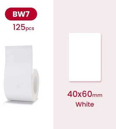 Etiketės B serija Niimbot 40x60 mm 125 vnt. baltos