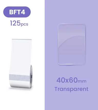 Etiketės serija B Niimbot 40x60 mm 125 vnt. permatomos