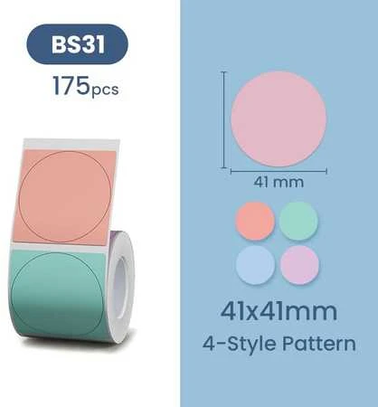 Šiluminės etiketės Niimbot lipdukai T 41x41mm 175 vnt