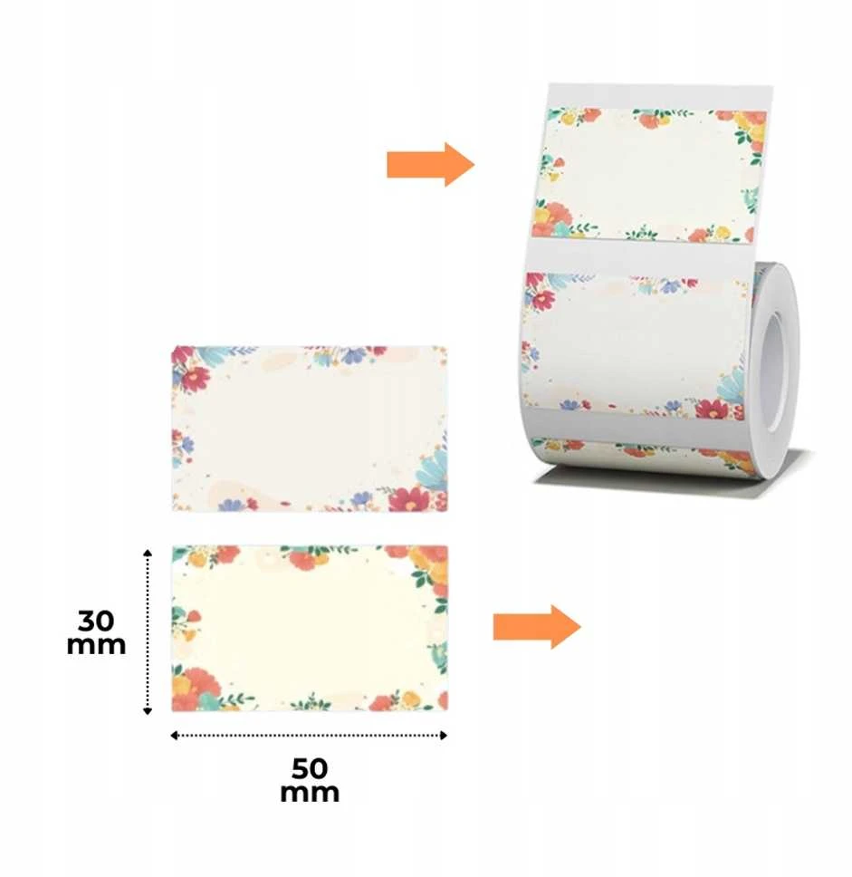 Etiketės serija B Niimbot 50x30 mm 230 vnt gėlių