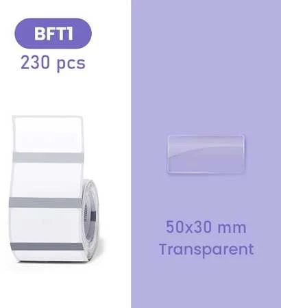 Etiketės B serijos Niimbot 50x30 mm 230 vnt. permatomos
