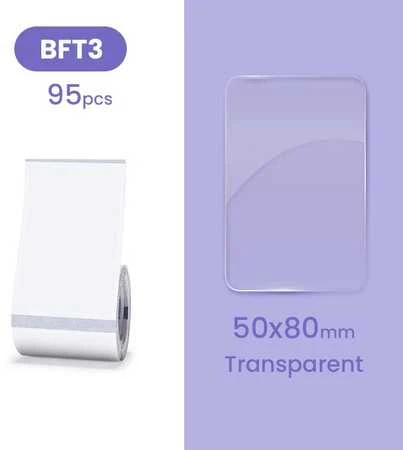Etiketės B serija Niimbot 50x80 mm 95 vnt. permatomos