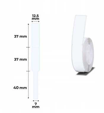 Etiketės serija D Niimbot 12,75x74 mm 60 vnt. baltos