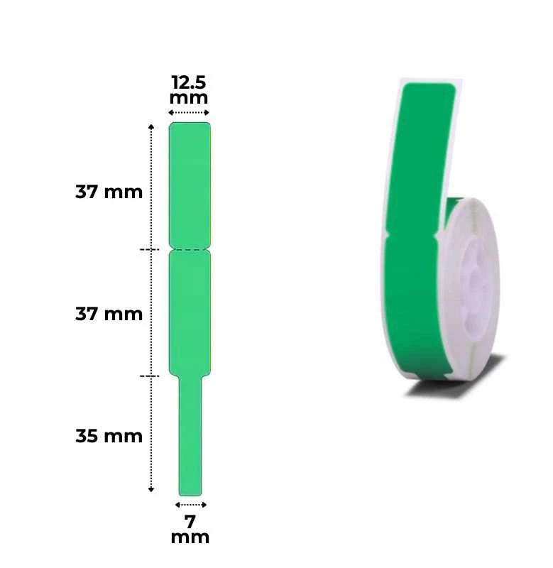 Terminės etiketės Niimbot 12.5x74+35, 65 vnt (žalia)