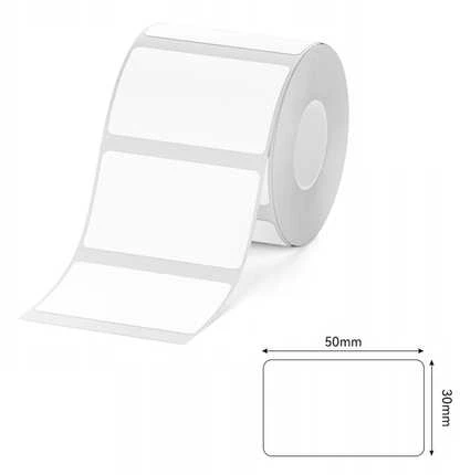 Etiketės K serijos Niimbot 50x30 mm 900 vnt. baltos