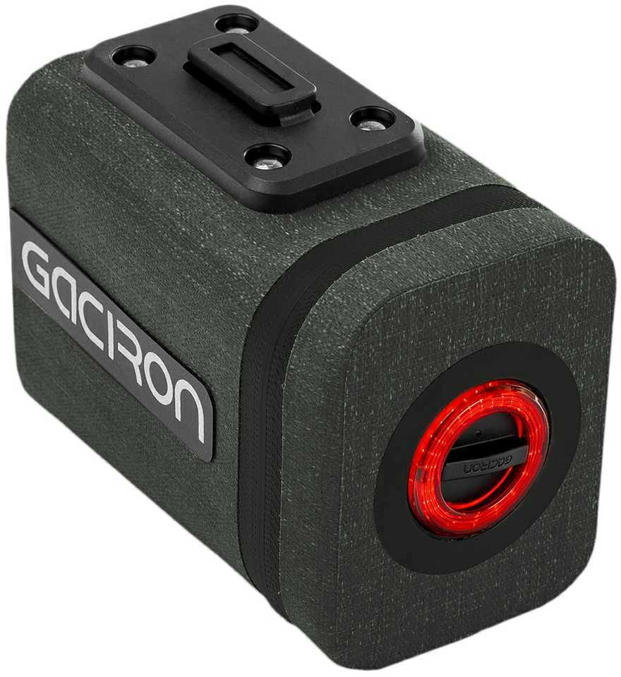 Gaciron NEST100 dviračio krepšys su galine lempa, pilka
