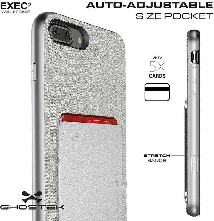 Ghostek Exec 2 dėklas Apple iPhone 7 Plus 8 Plus sidabrinis