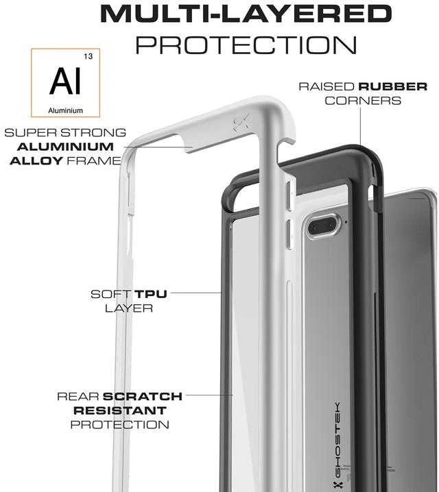 Ghostek Sidabrinis dėklas Atomic Slim Apple iPhone 7 Plus 8 Plus
