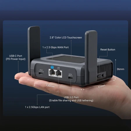 Gl Inet Maršrutizatorius GL.iNet Slate 7 Pro GL-BE10000 Wi-Fi 7