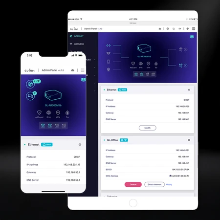 Gl Inet Maršrutizatorius mini Wi-Fi VPN GL.iNet GL-AR300M16-EXT