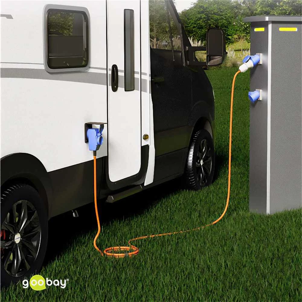 „Goobay“ CEE adapterio kabelis 16A su „Schuko“ 90 sijų 5m