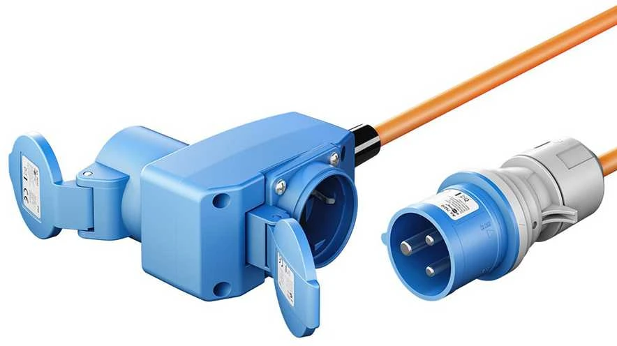 „Goobay“ CEE adapterio kabelis su CEE 16A ir Schuko 90 sriegiu, 1,5 m