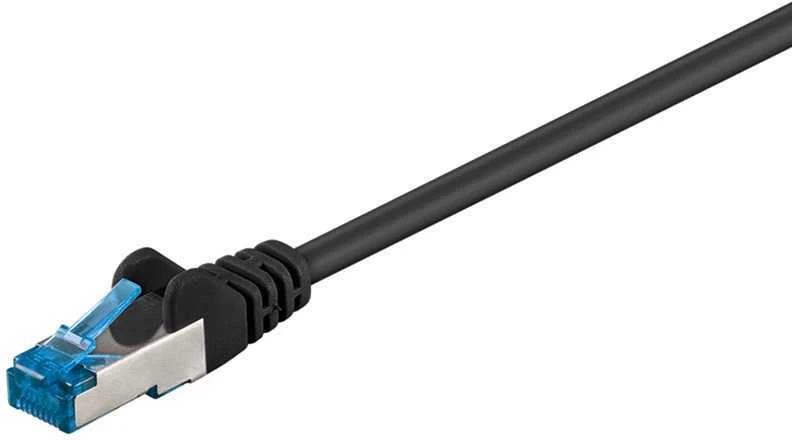 Wentronic Goobay CAT 6A S/FTP LAN Patchcord laidas, juodas, 10 m