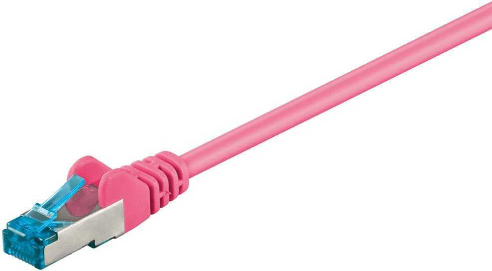 Wentronic Goobay CAT 6A S/FTP LAN Patchcord laidas, rožinis, 1m