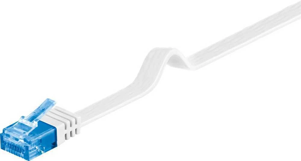 Goobay CAT 6A UTP FLAT Patchcord LAN kabelis, baltas, 5m