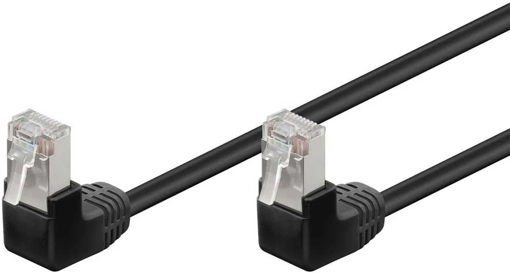 Goobay Kabelis LAN Patchcord CAT 5E F/UTP 2x90 JUODA 3m