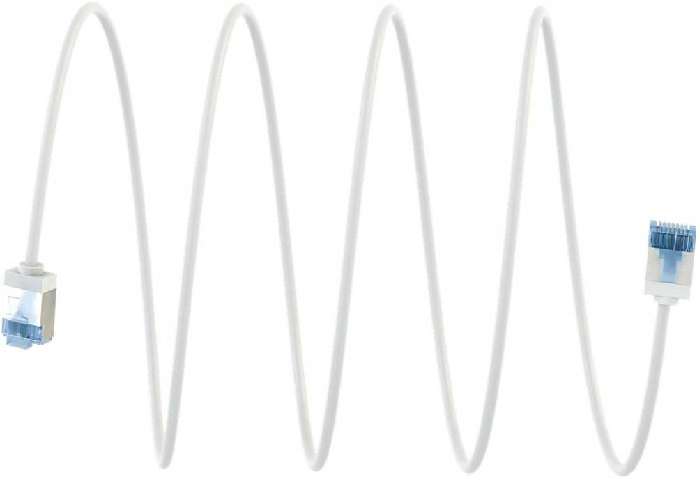 Goobay itin lankstus CAT 6A pataisinis kabelis, plonas, U/FTP, baltas – Laido ilgis 7,5 m