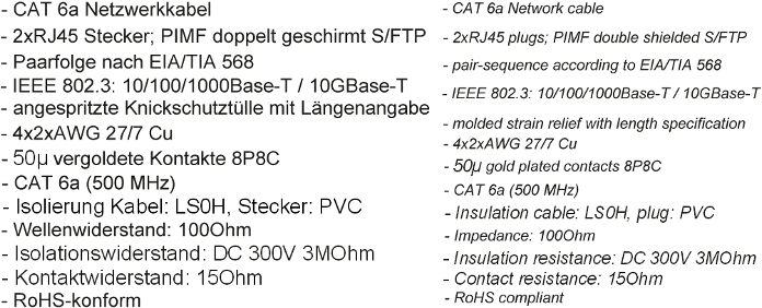 Wentronic „Goobay CAT 6A“ jungiamasis kabelis, S/FTP (PiMF), Raudona - Kabelio ilgis 10 m