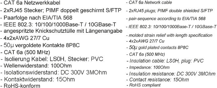 Goobay Kabelis LAN Patchcord CAT 6A S/FTP Raudona 7,5m