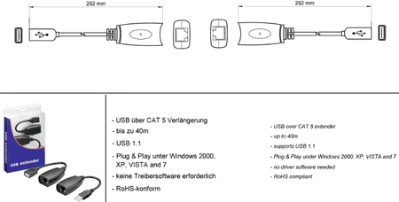 USB adapteris Goobay Hi-Speed USB - USB Juodas (93321)