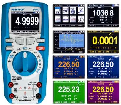 Grafinis multimetras su spalvotu LCD PeakTech 3440