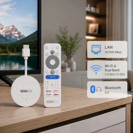 Vaizdo grotuvas „Homatics“ adapteris 4K V2 „Google TV“ 2/32 GB „WiFi 6“