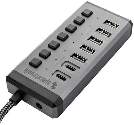 7xUSB šakotuvas su Spacetronik jungikliais SPU-M18